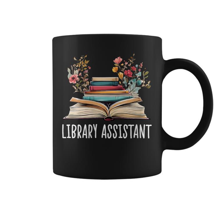 Library Assistant Messy Bun Library Book Reader Graphic Print Coffee Mug