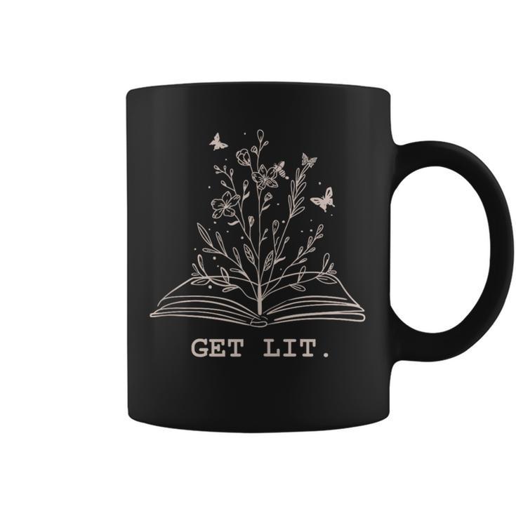 Library Book Wildflowers Lovers Literature Teacher Graphic Print Coffee Mug
