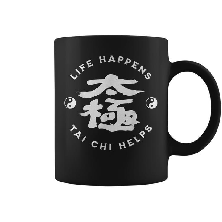 Life Happens Tai Chi Aide La Calligraphie Chinoise Ying & Yang Tasse