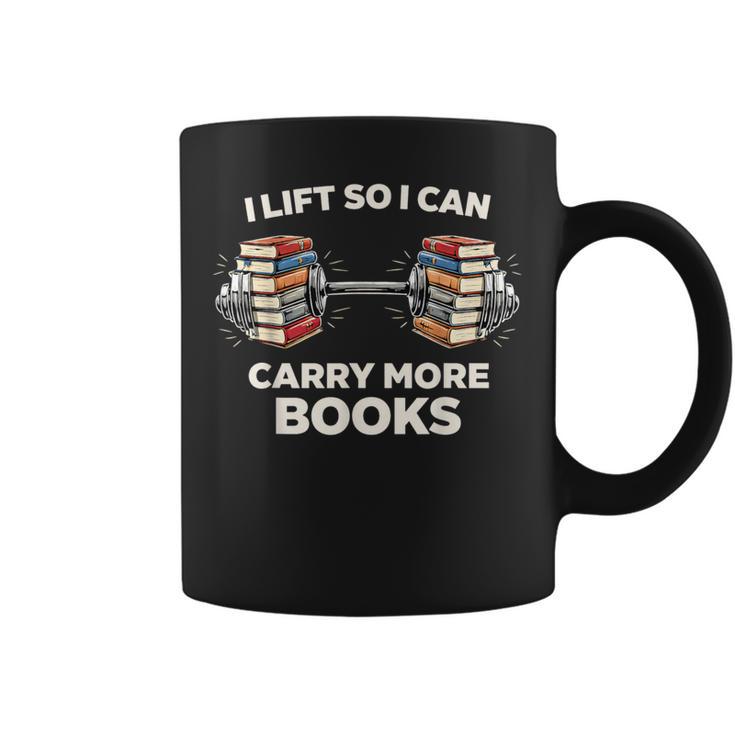 Lift So I Can Carry More Books Readers Retro Books Barbell Graphic Print Coffee Mug