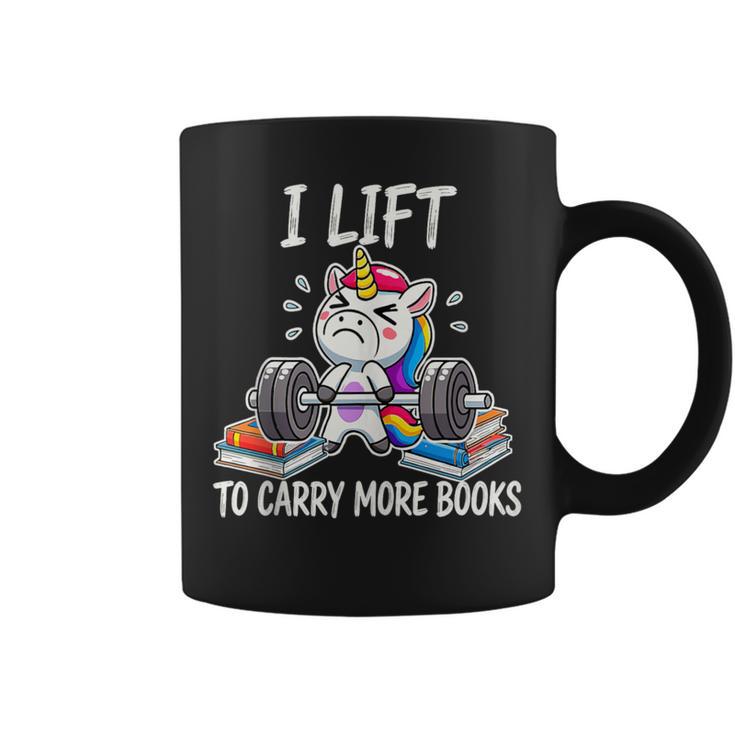 Lifting To Hold More Books Deadlift Unicorn Reader Workout Graphic Print Coffee Mug