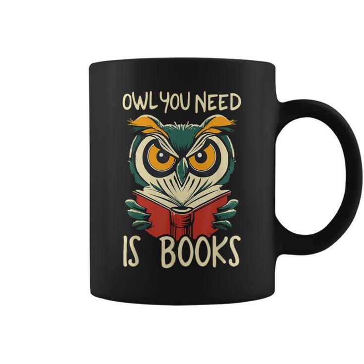 Literary Bird Reading Owl You Need Is Books Graphic Print Coffee Mug