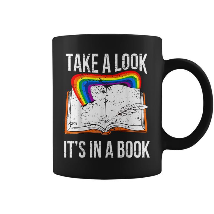 Take A Look It's In A Book Rainbow Bookworm And Book Lover Graphic Print Coffee Mug