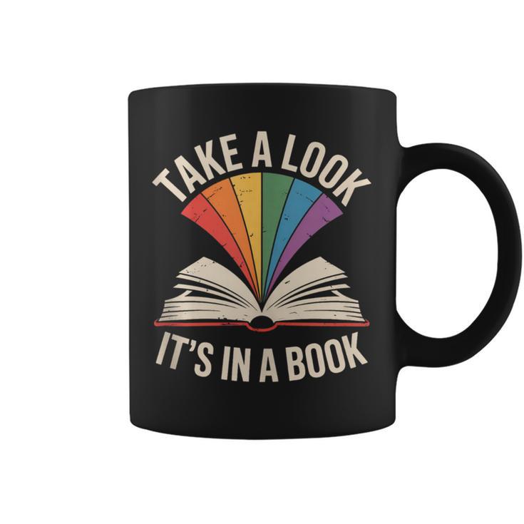 Take A Look Its In A Book Reading Graphic Print Coffee Mug