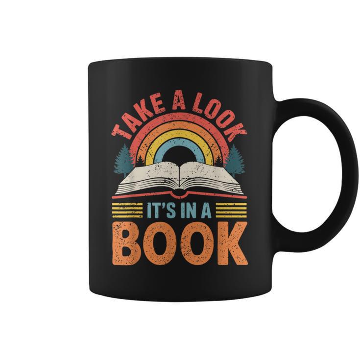 Take A Look It's In A Book Retro Reading Book Lover Graphic Print Coffee Mug