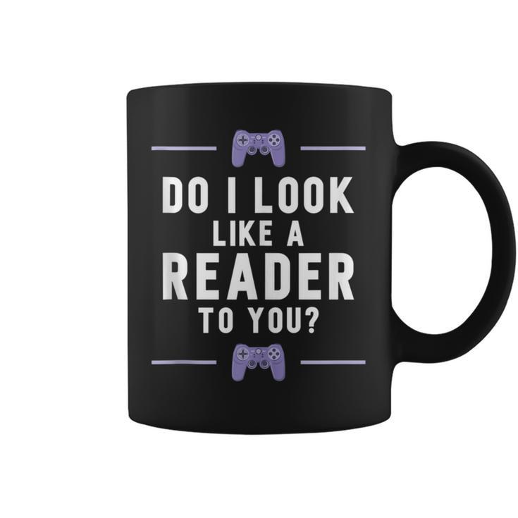 Look Like A Reader Video Gamer Non Reader Anti Book Graphic Print Coffee Mug
