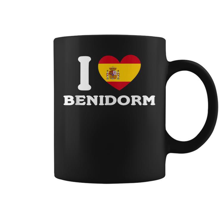 I Love Benidorm Bandera De Corazón De España In Mangas Taza de café