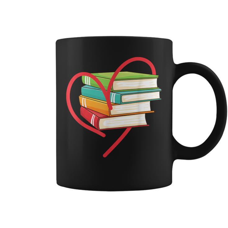I Love Reading Heart Love Books TShirt Library Bookworm Graphic Print Coffee Mug