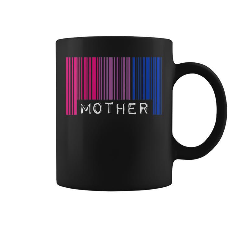 Madre Bisexual Orgullo Bandera Código De Barras Lgbtq Día De La Madre Mamá Cuello Taza de café