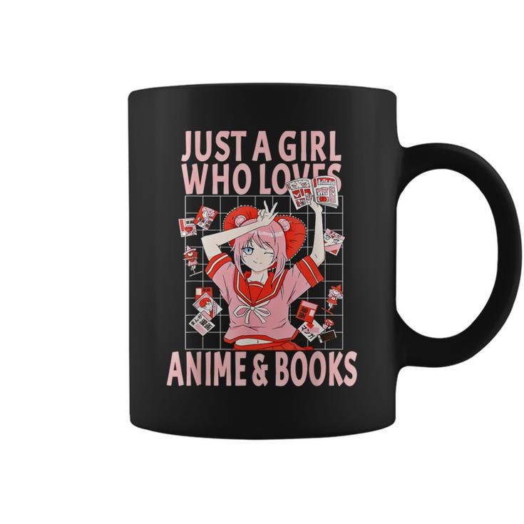 Manga Anime Stuff Just A Girl Who Loves Anime And Books Graphic Print Coffee Mug