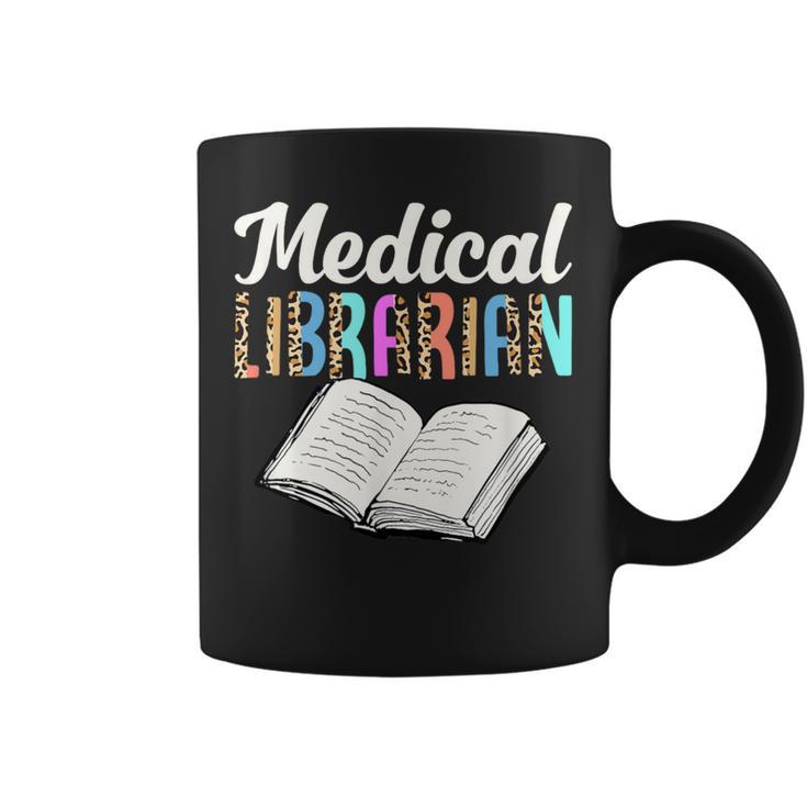 Medical Librarian Leopard Print Library Book Graphic Graphic Print Coffee Mug