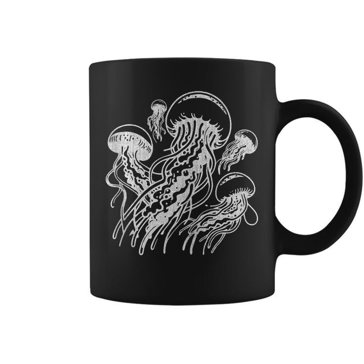 Medusas Divertidas Diseño De Medusas In Mangas Taza de café