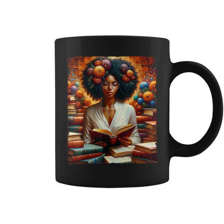 Melanin Queen Afro WomenEducated Reading Book History Graphic Print Coffee Mug
