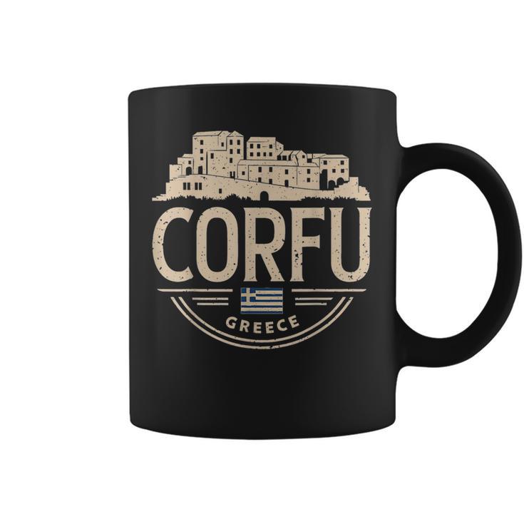 Motif Graphiqueintage De Corfou En Grèce Tasse