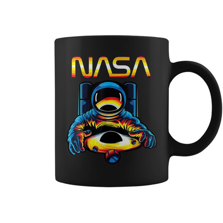 NASA Astronaut In Space Hole Comic Book Style Geek Graphic Print Coffee Mug