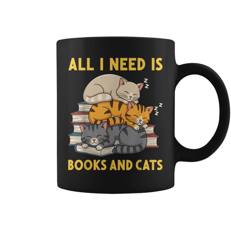 All I Need Is Books And Cats Graphic Print Coffee Mug