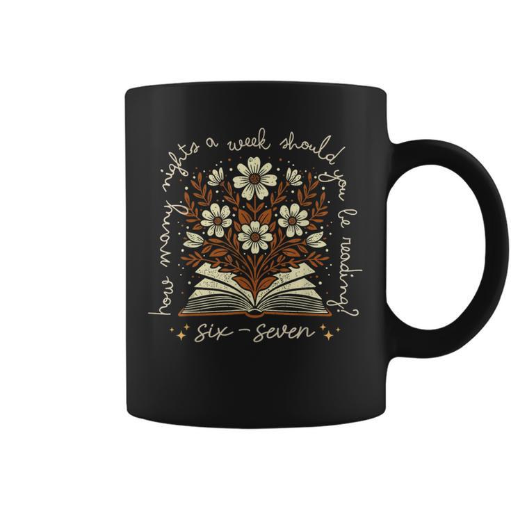 How Many Nights Reading 67 English Teacher Floral Book Lover Graphic Print Coffee Mug