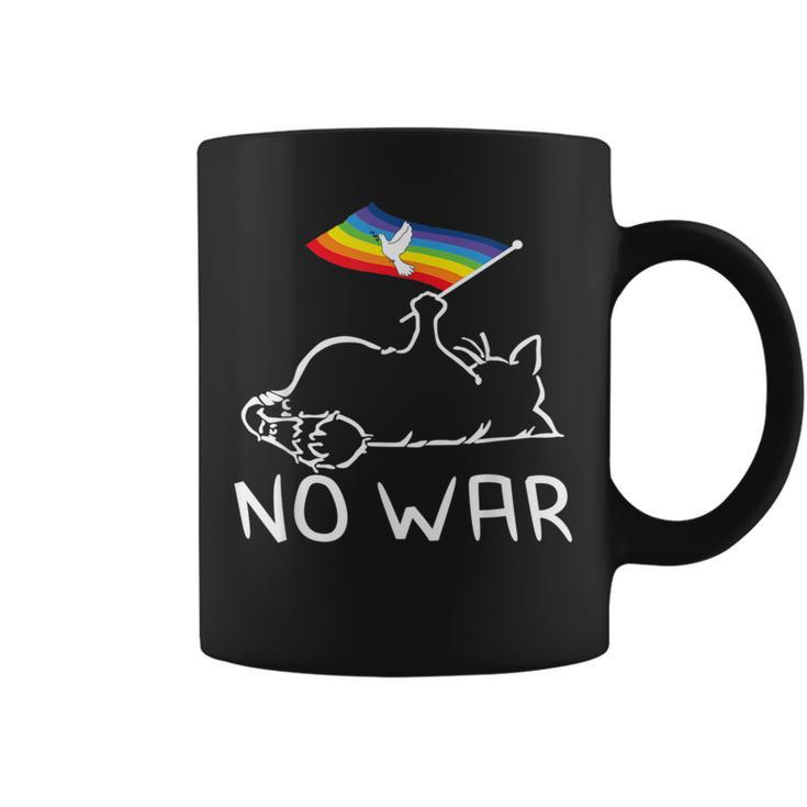 No War Peace Movement World Peace Peace Flag Cat コーヒーマグ