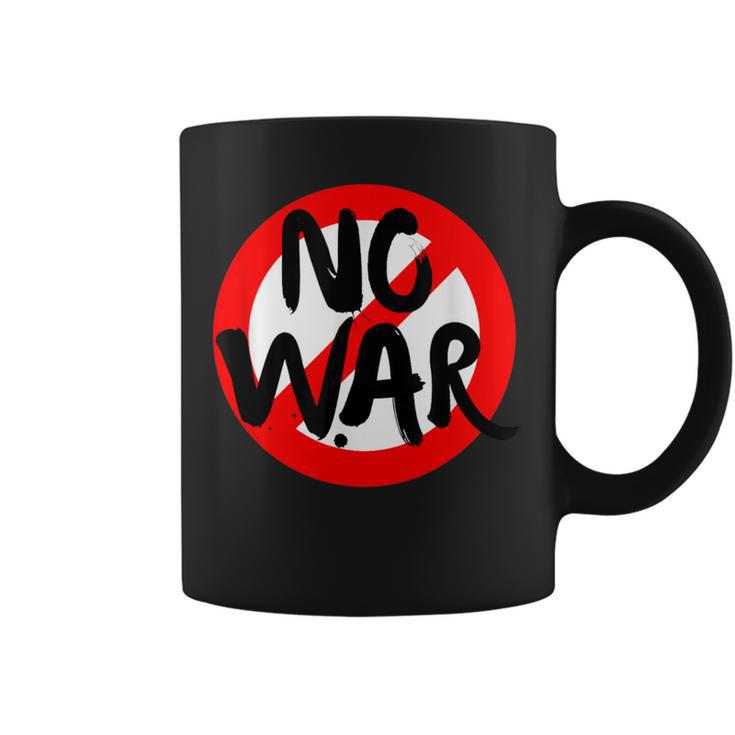 No War、アンチウォーデーストップサイン、スプレーペイント、No War。 コーヒーマグ
