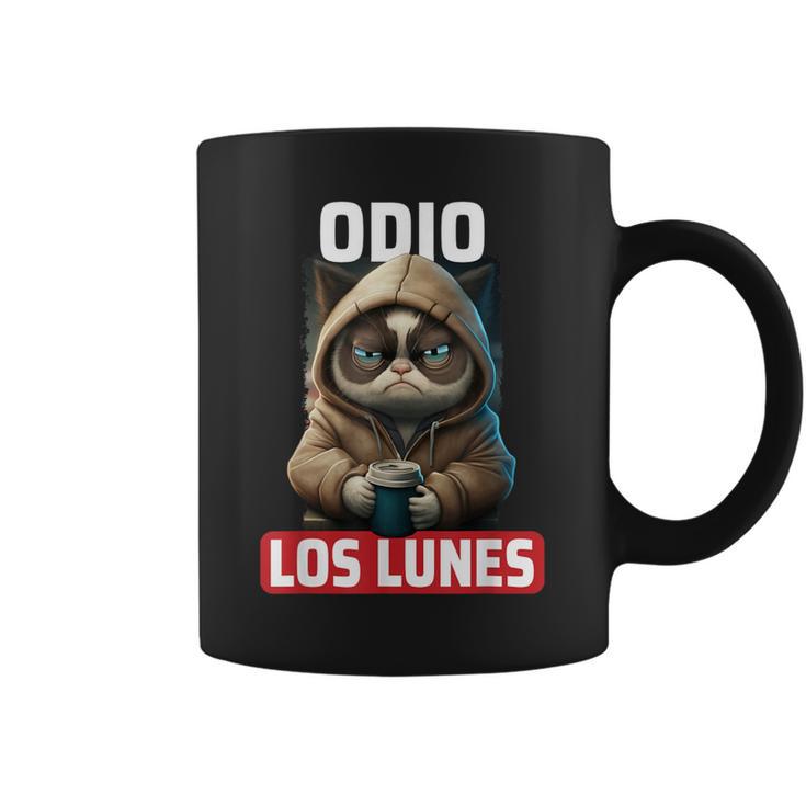 Odio Los Lunes Dicho Divertido Con Gato Y Café Frases Taza de café