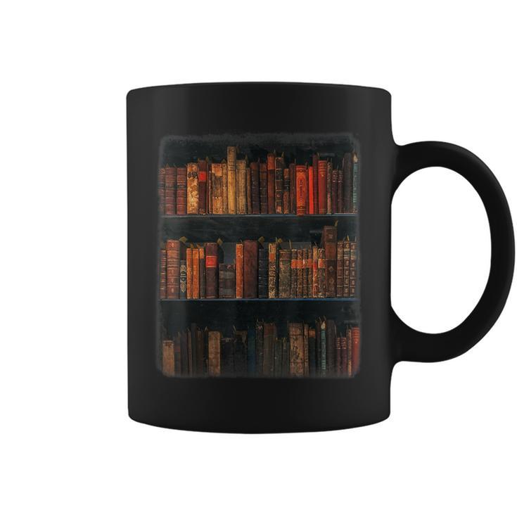 Old Books On Vintage Bookshelves Dark Academia Aesthetic Graphic Print Coffee Mug