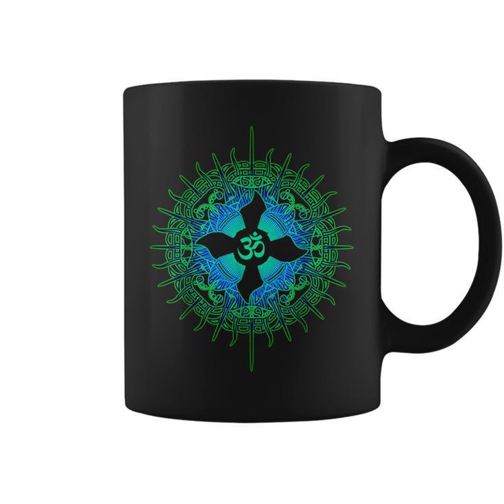 Om Psytrance Goa Psy Rave サイケデリックフェスティバルギフトアイデア コーヒーマグ