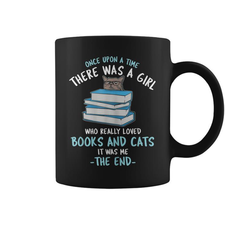 Once Upon a Timee There Was a Girl Who Loved Catts And Books Graphic Print Coffee Mug