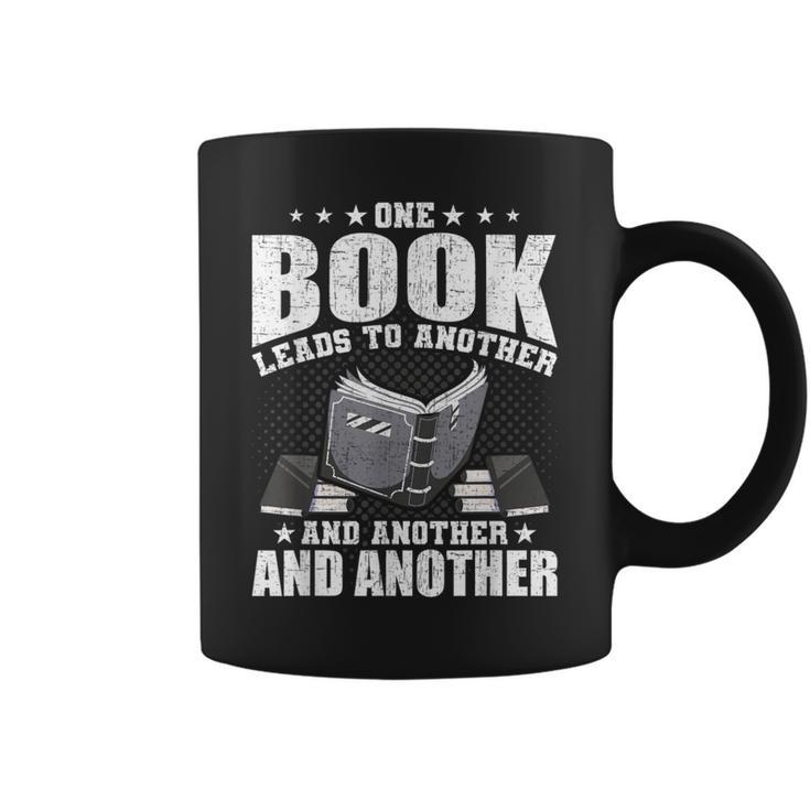 One Book Leads To Another Bookworm Book Lovers Reading Graphic Print Coffee Mug