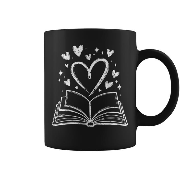 Open Book Hearts Reading Lover Bibliophile Graphic Print Coffee Mug