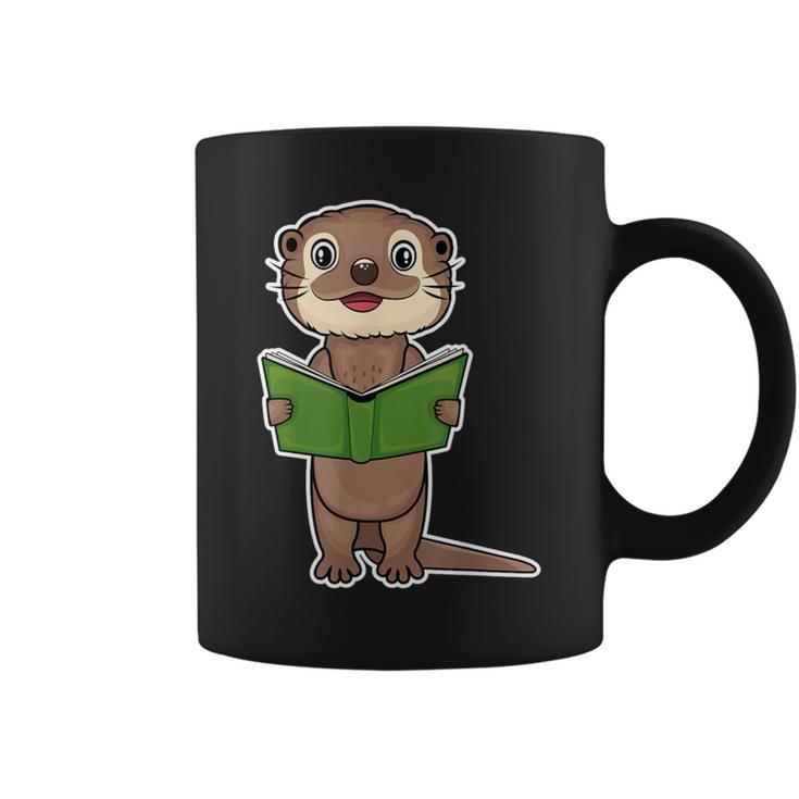 Otter Book Reading Bookaholics Sea Otter Lover Graphic Print Coffee Mug