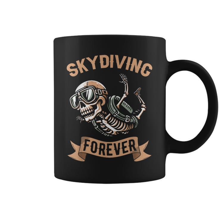 Paracaidista Esqueleto Paracaídas Parapente Paracaidismo Taza de café