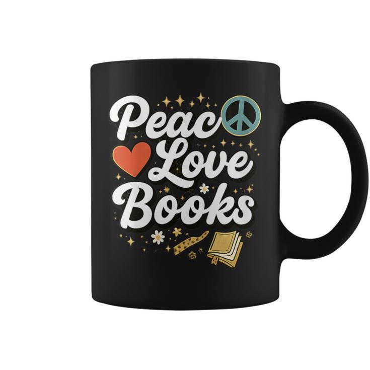 Peace Love Books Cute Retro Reading Graphic Graphic Print Coffee Mug Peace Love Books Cute Retro Reading Graphic Graphic Print Coffee Mug