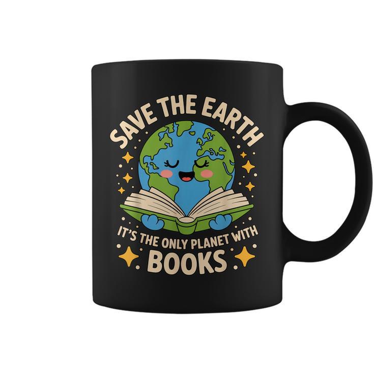 Planet With Books Reader Reading Environmentalist Earth Day Graphic Print Coffee Mug