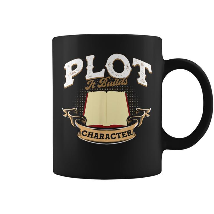 Plot It Builds Character Book Reading Graphic Print Coffee Mug