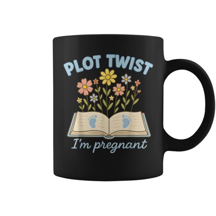 Plot Twist I'm Pregnant Literary Pregnancy Announcement Book Graphic Print Coffee Mug