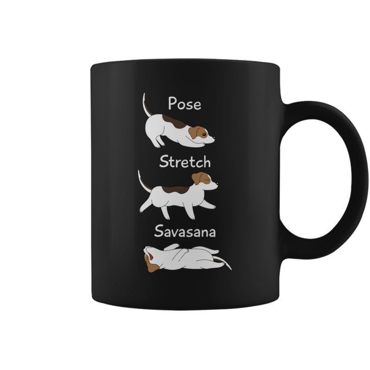 Posetretchavasanaジャック・ラッセル・テリア犬 長袖tシャツ コーヒーマグ