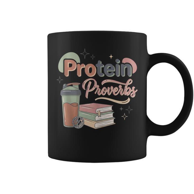 Protein And Proverbs Protein Workout Book Lover Gym Graphic Print Coffee Mug