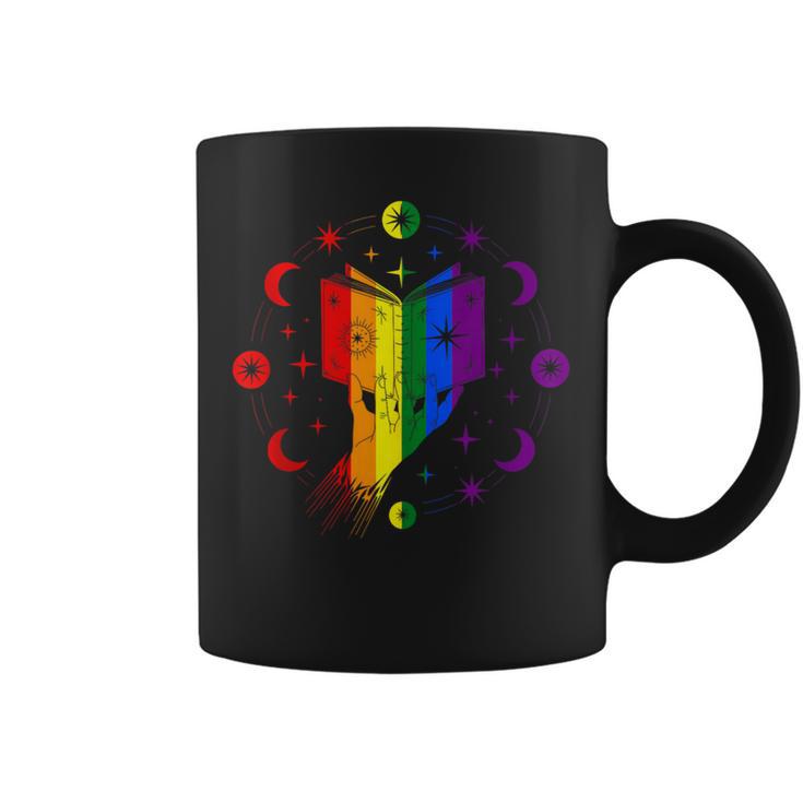 Rainbow Book With Stars And Moon Phases Gay Pride LGBT Graphic Print Coffee Mug