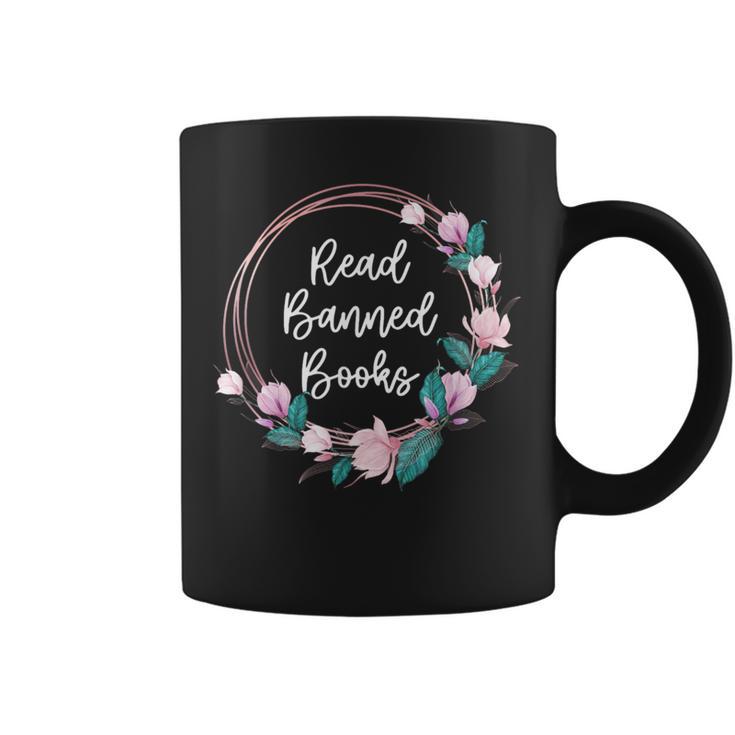 Read Banned Books Banned Books Week Books & Flowers Graphic Print Coffee Mug