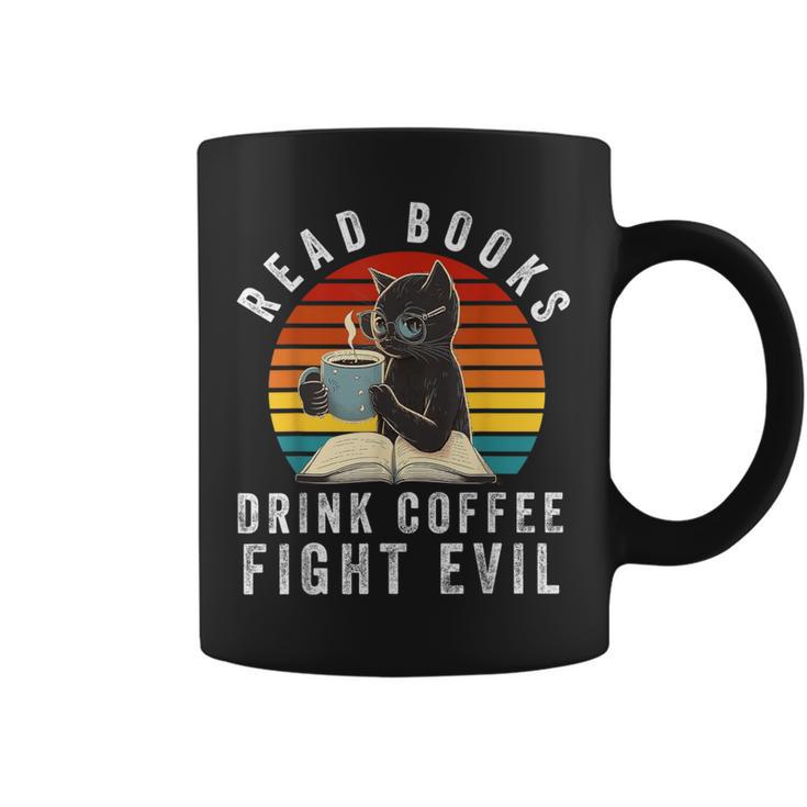 Read Books Drink Coffee Fight Evil Book Lover Worm Nerd Graphic Print Coffee Mug