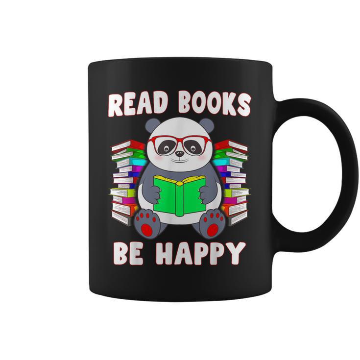 Read Books Be Happy Panda Literacy Reading Teacher Graphic Print Coffee Mug