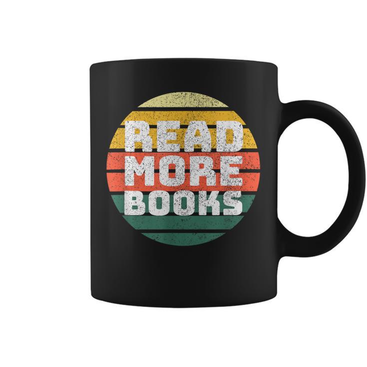 Read More Books Retro Vintage Book Lover Graphic Print Coffee Mug