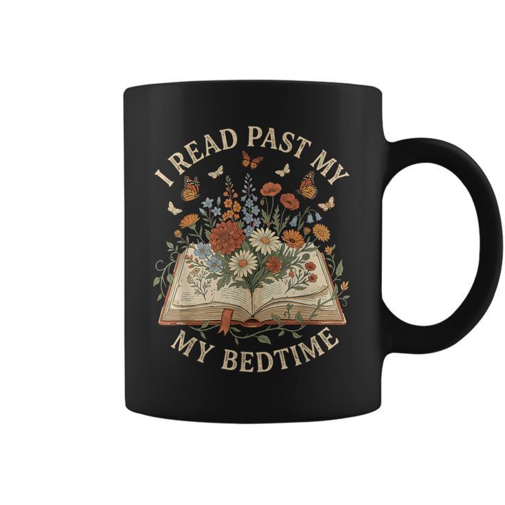 I Read Past My Bedtime Floral Book Lover Bookworm Graphic Print Coffee Mug