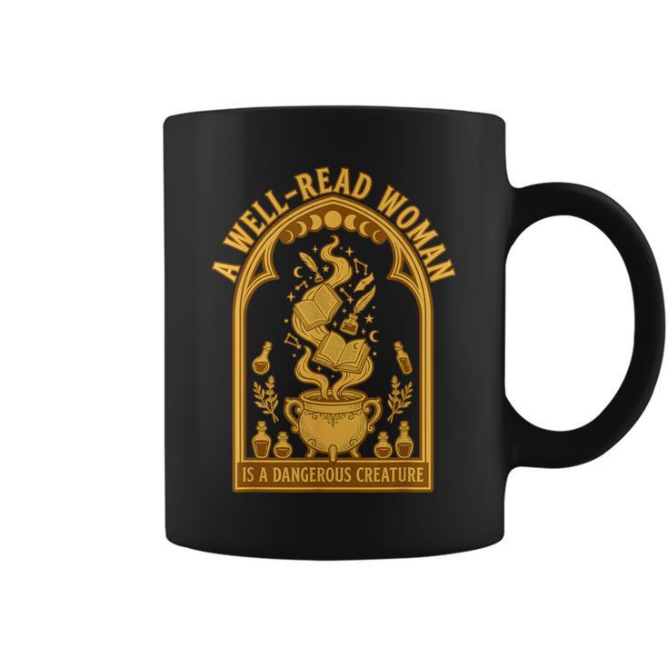 A Well Read Woman Is A Dangerous Creature Book Witch Graphic Print Coffee Mug