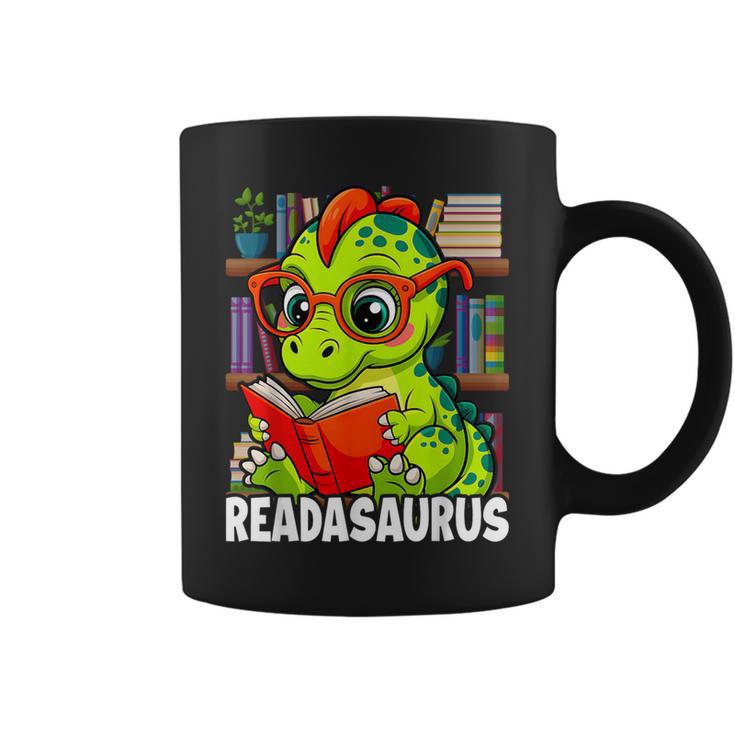 Readasaurus Reading Dinosaur Book Reader Bookworm Graphic Print Coffee Mug