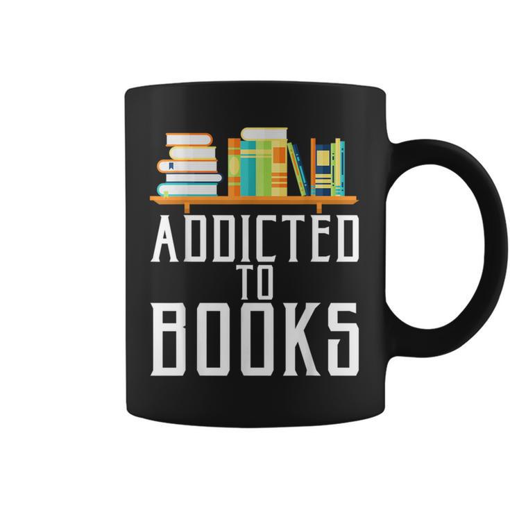 Reader & Library Apparel Addicted To Books Book Lover Graphic Print Coffee Mug Reader & Library Apparel Addicted To Books Book Lover Graphic Print Coffee Mug