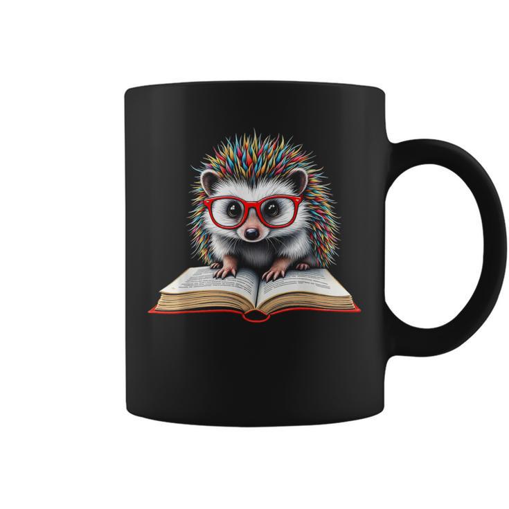 Reading Book Hedgehog Graphic Print Coffee Mug
