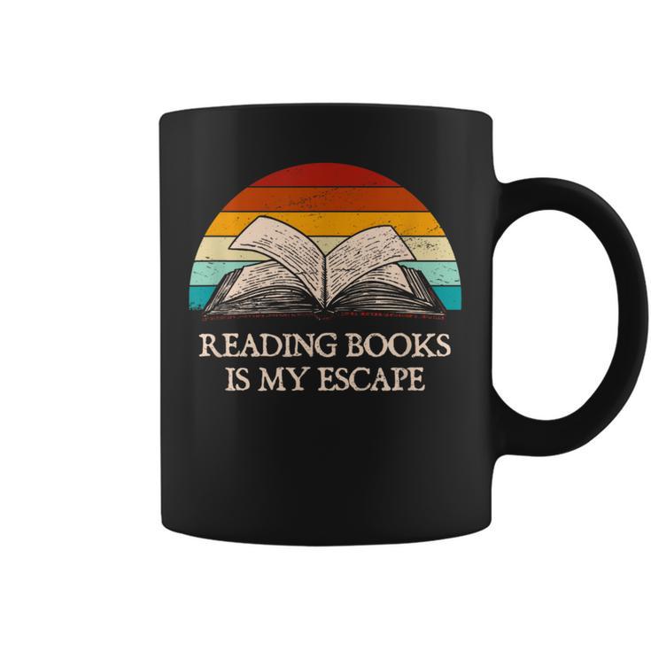 Reading Books Is My Escape Book Lover Humor Bookworm Graphic Print Coffee Mug