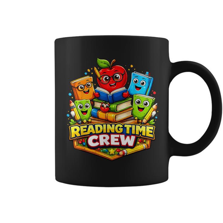 Reading Crew Teacher Literacy Classroom Book Graphic Print Coffee Mug