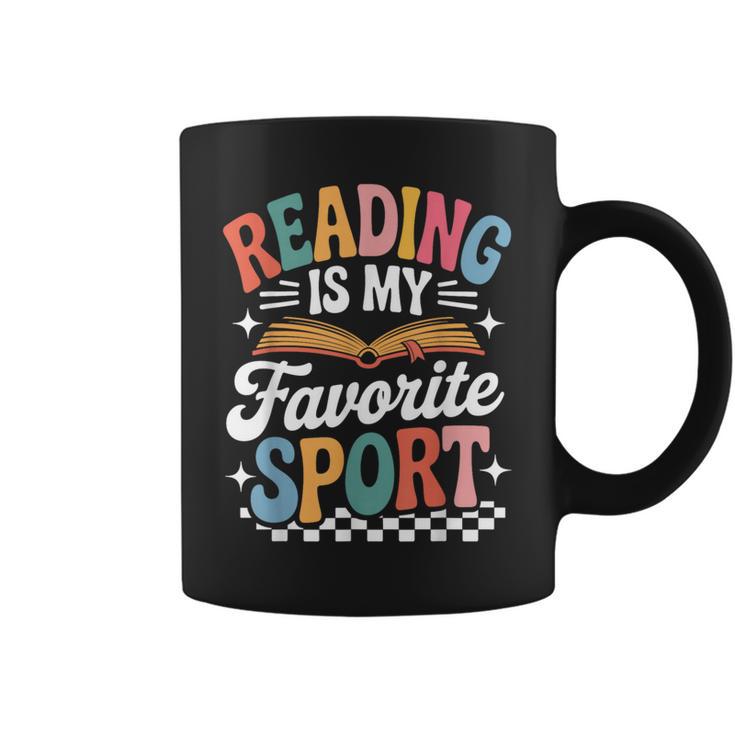Reading Is My Favorite Sport Book Lover Quote Groovy Graphic Print Coffee Mug